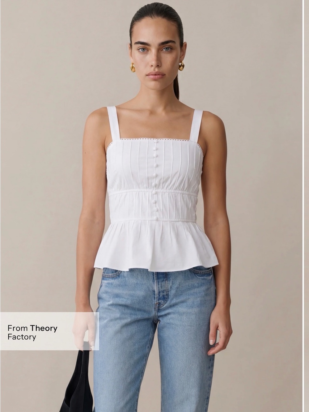 Few Moda Posie White Cotton Peplum Top – Size 6 NWT